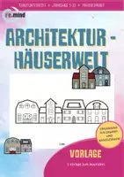 Vorschau - Mal- und Bastelvorlagen - Architektur Ausmalbild - Kreative Häuser gestalten in Klasse 3-6 - Deckblatt