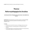 Vorschau - Stundenentwürfe - Pädagogik nach Janusz Korczak, Reformpädagogische Ansätze, Lernfeld 1: Berufliche Identität und professionelle Perspektiven entwickeln, Erzieherausbildung - Deckblatt