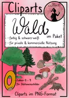 Vorschau - selbst erstellte Cliparts/Grafiken - Cliparts - Wald (Nadelbäume, Laubbäume, Früchte) - Deckblatt