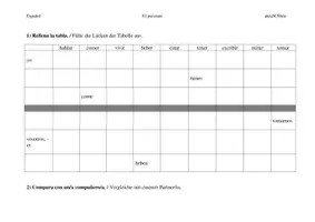 Vorschau - Arbeitsblätter - Spanisch - Presente - Präsens - Konjugation - Übung - Deckblatt