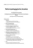 Vorschau - Stundenentwürfe - Situationsansatz, Reformpädagogische Ansätze, Lernfeld 1: Berufliche Identität und professionelle Perspektiven entwickeln, Erzieherausbildung - Deckblatt
