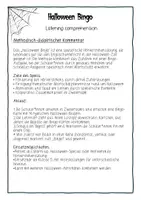 Vorschau - Spiele - Halloween Bingo Englisch für Klasse 5, 6, 7 - Seite 1