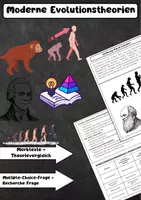 Vorschau - Merkblätter - Moderne Evolutionstheorien: Vergleich, Evolution, Mutation, Selektion - Deckblatt