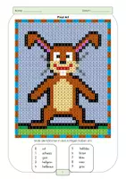 Vorschau - Arbeitsblätter - Frühling - Ostern - Pixelart : Hase gestalten - Seite 3