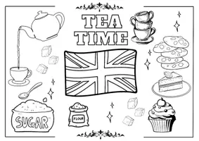anteprima - Materiale di supporto/inclusione - Tea Time Activity – Tovaglietta e Vocabolario da Colorare - Pagina di copertina