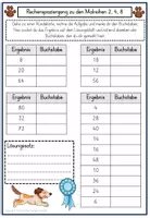 Vorschau - Spiele - Rechenspaziergang Malreihen 2, 4, 8 Hunde Mathe 2. Klasse 3. Klasse Einmaleins ZR 100 - Seite 1