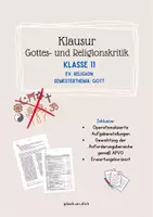 Vorschau - Test - Klausur Gottes- und Religionskritik Klasse 11 - Deckblatt