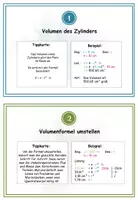Vorschau - Arbeitsblätter - Lerntheke: Zylinder Volumen, Oberfläche & mehr - Seite 1