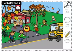 Vorschau - Arbeitsblätter - Herbstszenen - Mini-Wimmelbilder zum Lesen und Erzählen - Seite 2