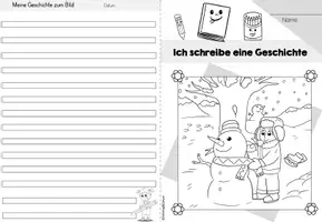 Vorschau - Arbeitsblätter - Faltheft: Geschichte zum Bild schreiben "Januar" (1-4.Klasse) - Seite 3