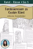 Vorschau - Arbeitsblätter - Fantasiereisen und Ausmalbilder zu Gustav Klimt - Deckblatt