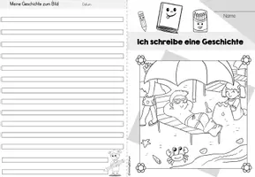 Vorschau - Arbeitsblätter - Faltheft: Geschichte zum Bild schreiben "August" (1-4.Klasse) - Seite 3