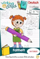 Vorschau - Arbeitsblätter - Faltheft: Geschichte zum Bild schreiben "Oktober" (1-4.Klasse) - Deckblatt