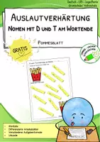 Vorschau - Arbeitsblätter - GRATIS-Material: Nomen mit d oder t am Wortende – Strategie „Verlängern“ (Arbeitsblatt) - Deckblatt
