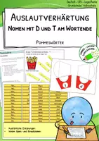 Vorschau - Stationenlernen - Pommeswörter – Strategie „Verlängern“ bei Nomen mit d/t am Wortende - Deckblatt