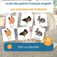 Aperçu - Apprentissages en autonomie - JEU DES PAIRES FRANCAIS ANGLAIS ANIMAUX DE LA FERME - Page de couverture