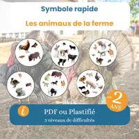 Aperçu - Jeux - Le jeu symbole rapide des animaux de la ferme - 3 niveaux - Page de couverture