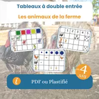 Aperçu - Jeux - Les tableaux à double entrée des animaux de la ferme - Page de couverture