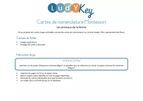 Aperçu - Apprentissages en autonomie - Les cartes de nomenclature Montessori des animaux de la ferme - Page 1