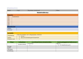 Vorschau - Stundenentwürfe - Unterricht planen I Unterrichtsablauf Vorlage - Seite 1