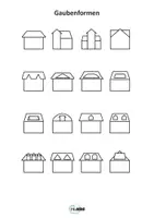 Vorschau - Mal- und Bastelvorlagen - Architektur im Kunstunterricht - Hausformen und Gestaltung - Seite 1