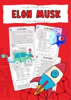 Vorschau - Arbeitsblätter - Elon Musk English Lesetraining Englisch Vokabeln Textverständnis Worksheet - Deckblatt