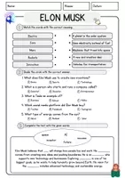 Vorschau - Arbeitsblätter - Elon Musk English Lesetraining Englisch Vokabeln Textverständnis Worksheet - Seite 2