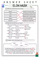 Vorschau - Arbeitsblätter - Elon Musk English Lesetraining Englisch Vokabeln Textverständnis Worksheet - Seite 3