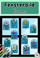 Vorschau - Mal- und Bastelvorlagen - Sommer Fensterbild Blumen Stained Glass - Deckblatt