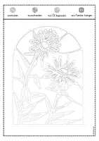 Vorschau - Mal- und Bastelvorlagen - Sommer Fensterbild Blumen Stained Glass - Seite 1