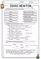 Vorschau - Arbeitsblätter - Isaac Newton English (1) Lesetraining Englisch Vokabeln Textverständnis Worksheet - Seite 2