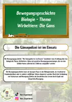 Vorschau - Text - Bewegungsgeschichte Biologie - Wirbeltier Gans - Deckblatt