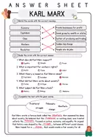 Vorschau - Arbeitsblätter - Karl Marx English Textverständnis Englisch Exercises VokabelnLeseverstehen Worksheet - Seite 3