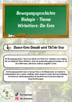 Vorschau - Text - Bewegungsgeschichte Biologie - Wirbeltier Ente - Deckblatt