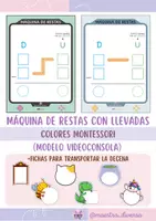 Vista previa - Hojas de trabajo - Máquinas de restas Montessori (modelo videojuegos) - Portada