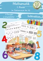 Vorschau - Arbeitsblätter - Mathematik: Subtraktion im Zahlenraum bis 10 1.Klasse - Deckblatt