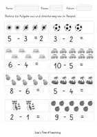 Vorschau - Arbeitsblätter - Mathematik: Subtraktion im Zahlenraum bis 10 1.Klasse - Seite 3