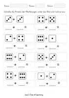 Vorschau - Arbeitsblätter - Mathematik: Addition Objekte und Würfelaugen Zahlenraum 10 1.Klasse - Seite 3