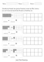 Vorschau - Arbeitsblätter - Mathematik: Subtraktion Kästchen ausmalen Zahlenraum bis 10 - Seite 1