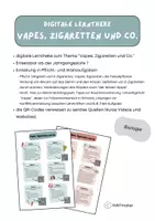 Vorschau - Arbeitsblätter - Vapes, Zigaretten und Co. - digitale Lerntheke - Deckblatt