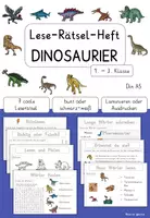 Vorschau - Arbeitsblätter - Lese-Rätsel-Heft: Dinosaurier (1-3. Klasse) Din A5 - Deckblatt