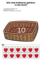 Vorschau - Mal- und Bastelvorlagen - Erdbeeren in den Korb legen – Zählen und Zuordnen - Seite 3