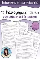 Vorschau - Aufgabenkarten - 10 Massagegeschichten zum Vorlesen und Entspannen für den Sportunterricht - Deckblatt