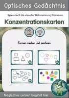 Vorschau - Stationenlernen - Karteikärtchen: Konzentration und optische Merkfähigkeit trainieren - Deckblatt