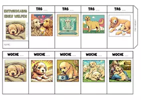 Vorschau - Mal- und Bastelvorlagen - Leporello zur Entwicklung des Hundes (Welpen) - Seite 3