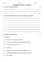 Vorschau - Arbeitsblätter - Leistungskontrolle - Politik in der Gemeinde - Deckblatt