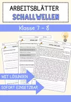 Vorschau - Arbeitsblätter - Schallwellen Physik Arbeitsblätter mit Lösungen Lesetext - Deckblatt