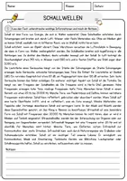 Vorschau - Arbeitsblätter - Schallwellen Physik Arbeitsblätter mit Lösungen Lesetext - Seite 1