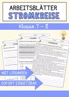 Vorschau - Arbeitsblätter - Stromkreise Physik Arbeitsblätter mit Lösungen Lesetext - Deckblatt
