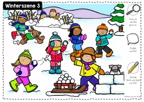 Vorschau - Arbeitsblätter - Winterszenen - Mini-Wimmelbilder zum Lesen und Erzählen - Seite 3